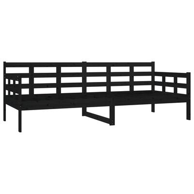 vidaXL Day Bed without Mattress Black Solid Wood Pine 80x200 cm