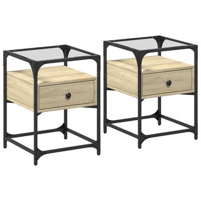 vidaXL Bedside Cabinets 2 pcs Sonoma Oak 40x40x55 cm Engineered Wood