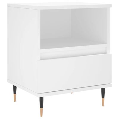 vidaXL Bedside Cabinet White 40x35x50 cm Engineered Wood