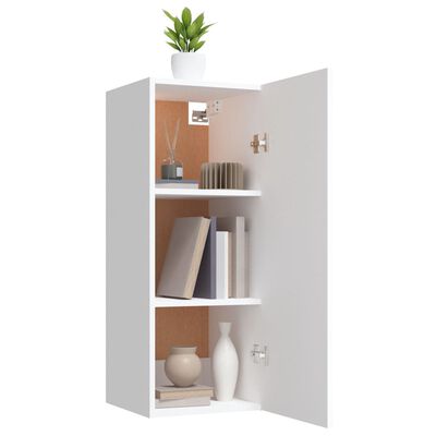 vidaXL Hanging Wall Cabinet White 34.5x34x90 cm Engineered Wood