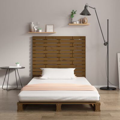 vidaXL Wall Headboard Honey Brown 146x3x91.5 cm Solid Wood Pine