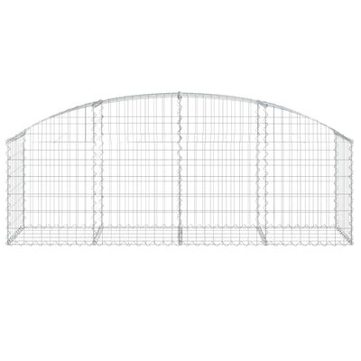 vidaXL Arched Gabion Basket 200x50x60/80 cm Galvanised Iron