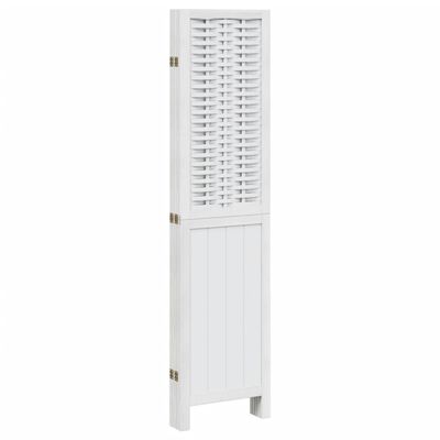 vidaXL Room Divider 5 Panels White Solid Wood Paulownia