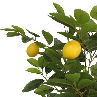 vidaXL Artificial Lemon Tree with 3 Trunks Green 180 cm PP