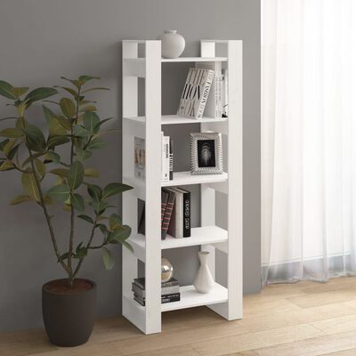 vidaXL Book Cabinet/Room Divider White 60x35x160 cm Solid Wood