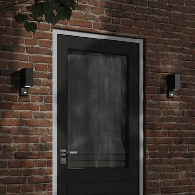 vidaXL Outdoor Wall Light with Sensor Black Die-cast Aluminium