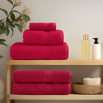 vidaXL 6 Piece Premium Towel Set SOLUND Red 600 gsm