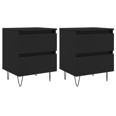 vidaXL Bedside Cabinets 2 pcs Black 40x35x50 cm Engineered Wood