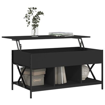 vidaXL Coffee Table Black 100x50x50 cm Engineered Wood and Metal