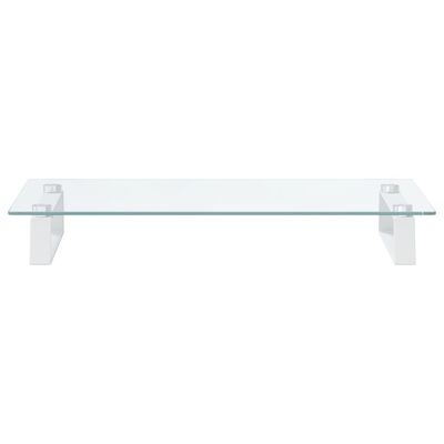 vidaXL Monitor Stand White 60x35x8 cm Tempered Glass and Metal