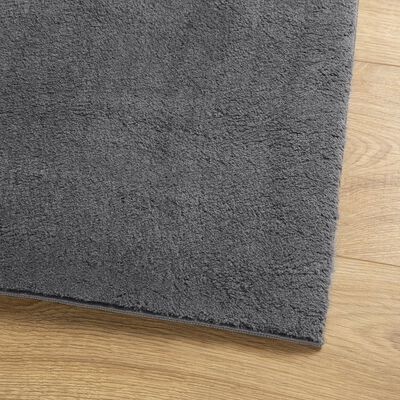 vidaXL Rug HUARTE Short Pile Soft and Washable Anthracite 140x200 cm