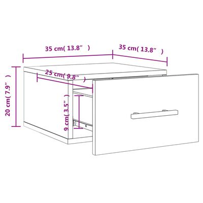 vidaXL Wall-mounted Bedside Cabinets 2 pcs White 35x35x20 cm