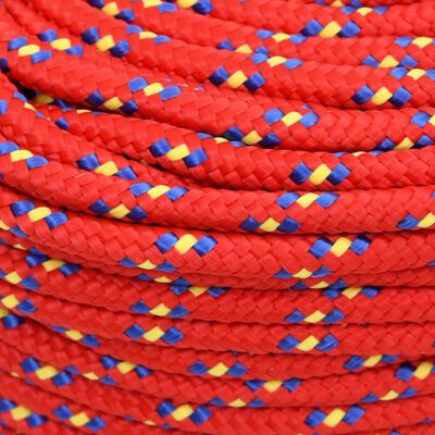 vidaXL Boat Rope Red 8 mm 250 m Polypropylene