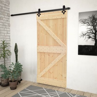 vidaXL Sliding Door with Hardware Set 80x210 cm Solid Pine Wood