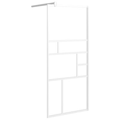 vidaXL Walk-in Shower Wall with Shelf White 90x195 cm ESG Glass&Aluminium