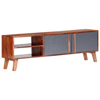 vidaXL TV Cabinet Grey 140x30x45 cm Solid Wood