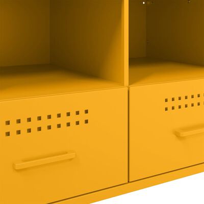 vidaXL TV Cabinet Mustard Yellow 68x39x50.5 cm Steel