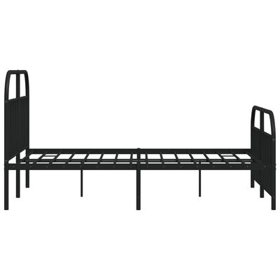 vidaXL Metal Bed Frame without Mattress with Footboard Black 160x200 cm