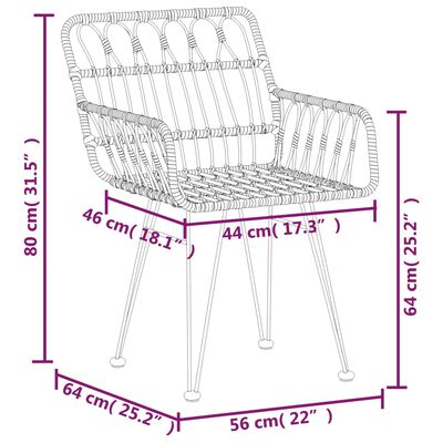 vidaXL 5 Piece Garden Dining Set Poly Rattan