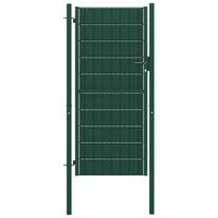 vidaXL Fence Gate PVC and Steel 100x124 cm Green