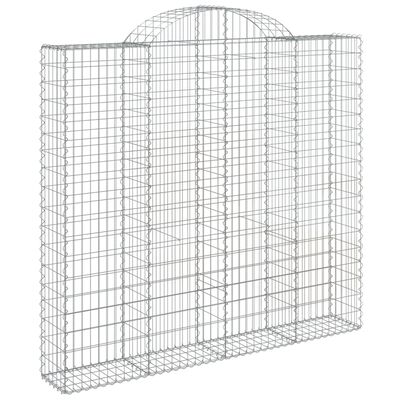 vidaXL Arched Gabion Baskets 3 pcs 200x30x180/200 cm Galvanised Iron