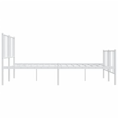 vidaXL Metal Bed Frame without Mattress with Footboard White 193x203 cm