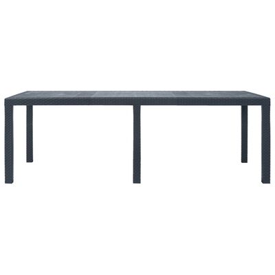 vidaXL Garden Table Anthracite 220x90x72 cm Plastic Rattan Look