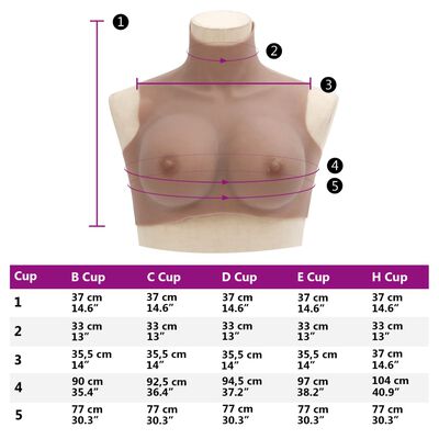 vidaXL Silicone Breastplate Tan E Cup