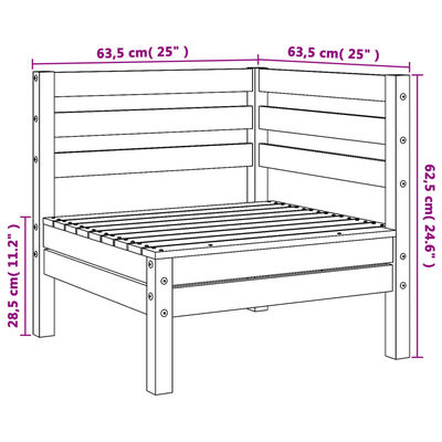 vidaXL Garden Sofas Corner 2 pcs Solid Wood Douglas