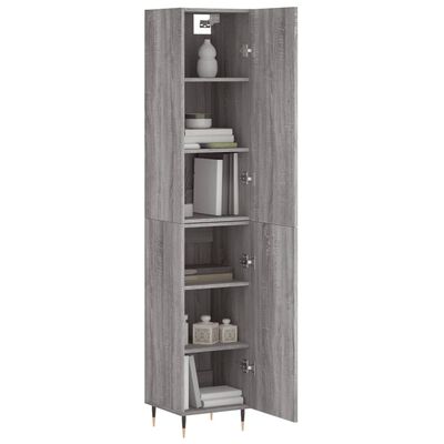 vidaXL Highboard Grey Sonoma 34.5x34x180 cm Engineered Wood