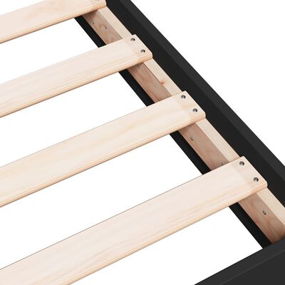 vidaXL Bed Frame without Mattress Black 75x190 cm Small Single Engineered Wood