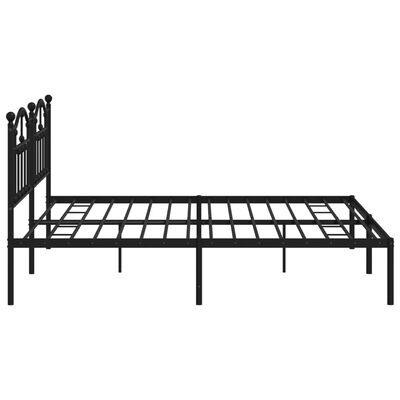 vidaXL Metal Bed Frame without Mattress with Headboard Black 193x203 cm