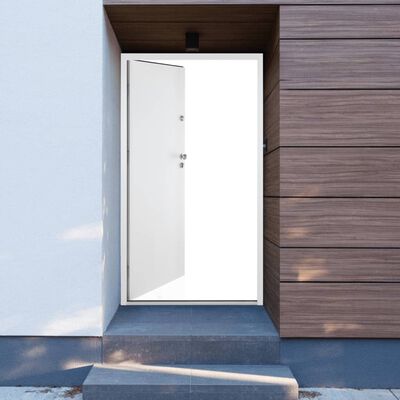 vidaXL Front Door White 100x200 cm Aluminium