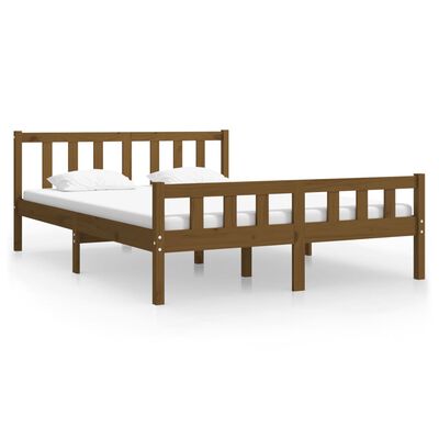 vidaXL Bed Frame without Mattress Honey Brown Solid Wood 140x190 cm