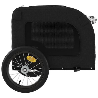 vidaXL Pet Bike Trailer Black Oxford Fabric and Iron