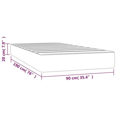 vidaXL Pocket Spring Bed Mattress Blue 90x190x20 cm Fabric