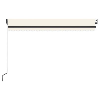 vidaXL Manual Retractable Awning with LED 400x350 cm Cream