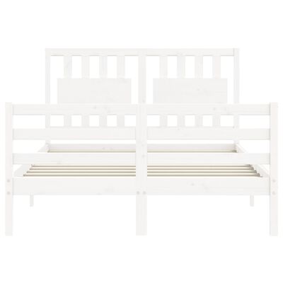 vidaXL Bed Frame without Mattress White 140x200 cm Solid Wood