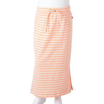 Kids' Straight Skirt with Stripes Fluorescent Orange 128