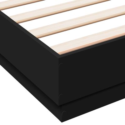 vidaXL Bed Frame Black 150x200 cm King Size Engineered Wood