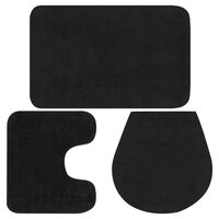 vidaXL Bathroom Mat Set 3 Pieces Fabric Anthracite