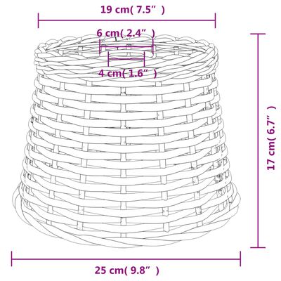 vidaXL Ceiling Lamp Shade White Ø25x17 cm Wicker