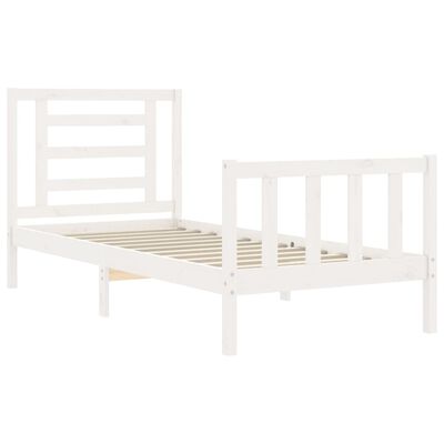 vidaXL Bed Frame without Mattress White 100x200 cm Solid Wood Pine