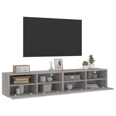 vidaXL TV Wall Cabinets 2 pcs Grey Sonoma 80x30x30 cm Engineered Wood