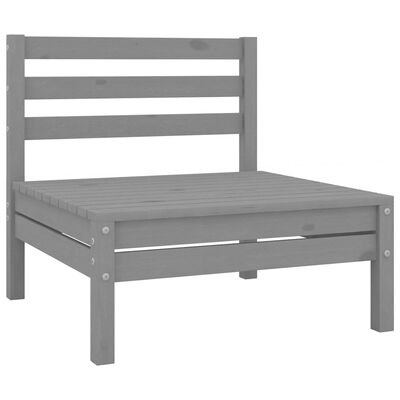 vidaXL 8 Piece Garden Lounge Set Grey Solid Wood Pine