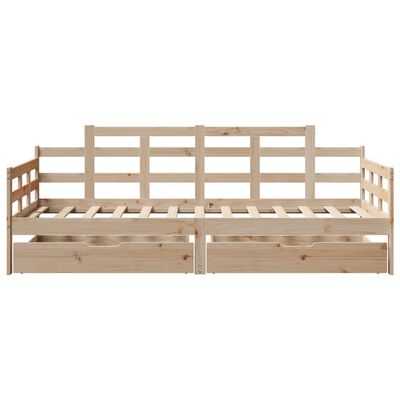 vidaXL Daybed with Drawers without Mattress 80x200 cm Solid Wood