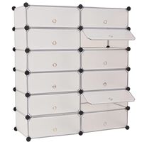 vidaXL Interlocking Shoe Organiser with 12 Compartments White