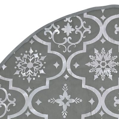 vidaXL Luxury Christmas Tree Skirt with Sock Grey 90 cm Fabric