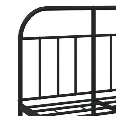 vidaXL Metal Bed Frame without Mattress with Footboard Black 120x190 cm Small Double