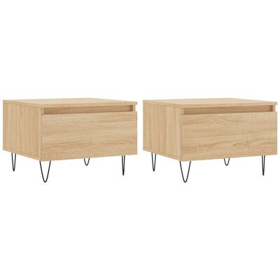 vidaXL Coffee Tables 2 pcs Sonoma Oak 50x46x35 cm Engineered Wood